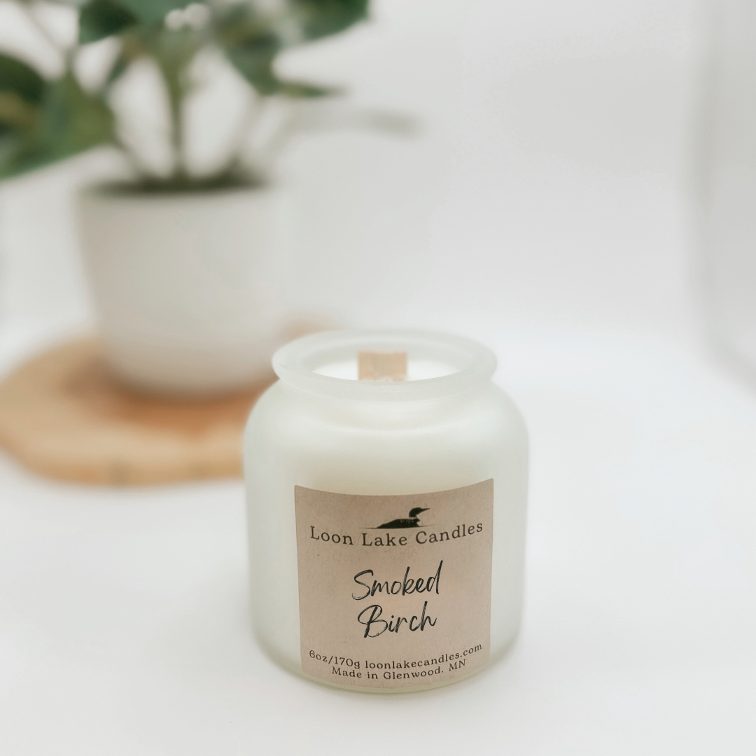 Smoked Birch 6 oz Candle in Frosted Glass