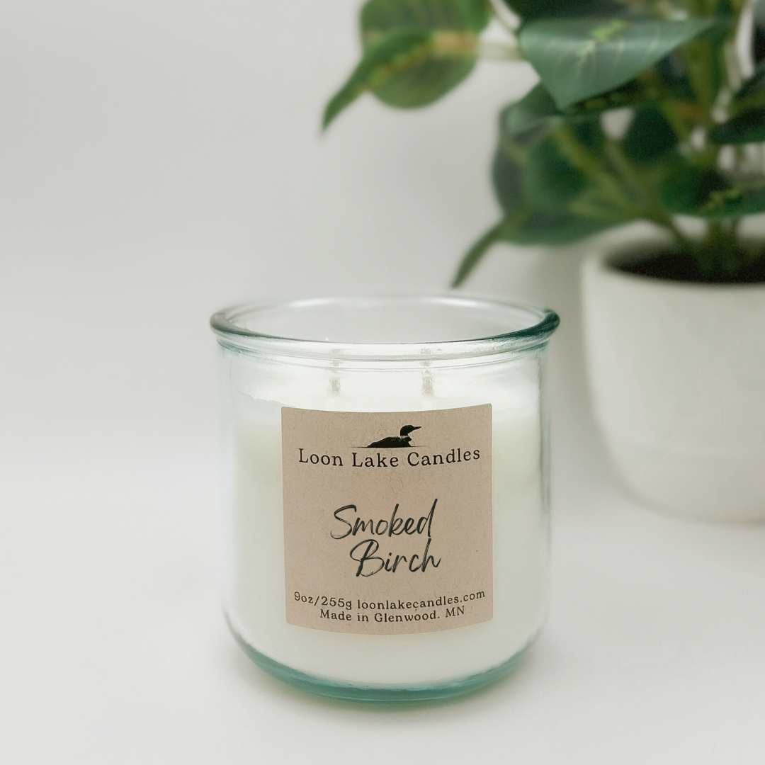 Smoked Birch 9oz Recycled Glass Candle