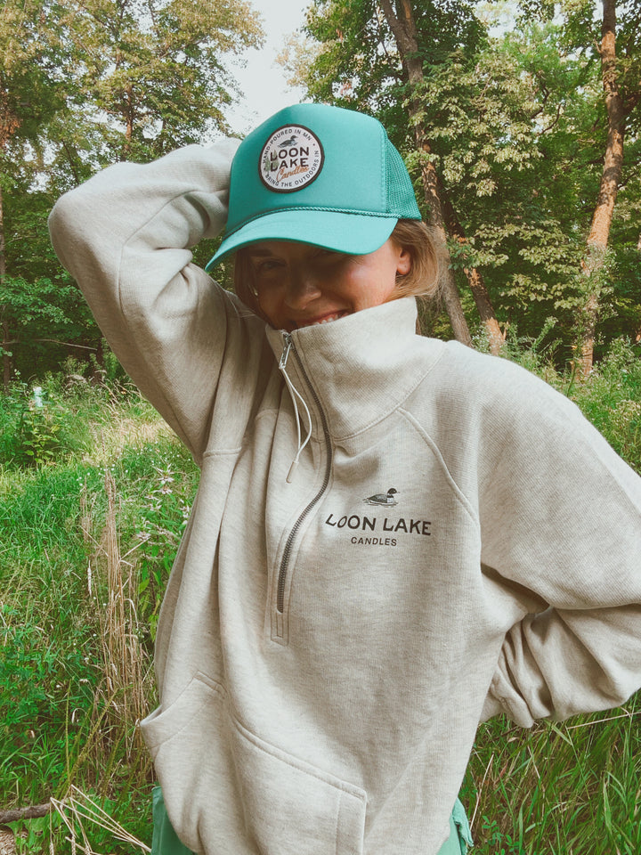 PRE-ORDER Loon Lake Quarter Zip in Heathered Oatmeal