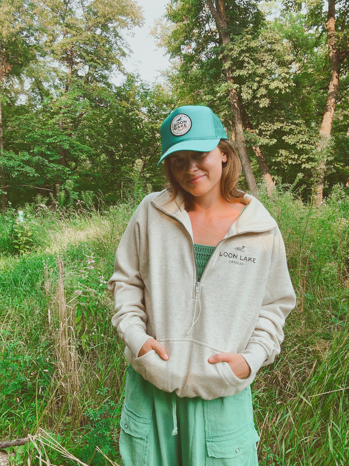 PRE-ORDER Loon Lake Quarter Zip in Heathered Oatmeal