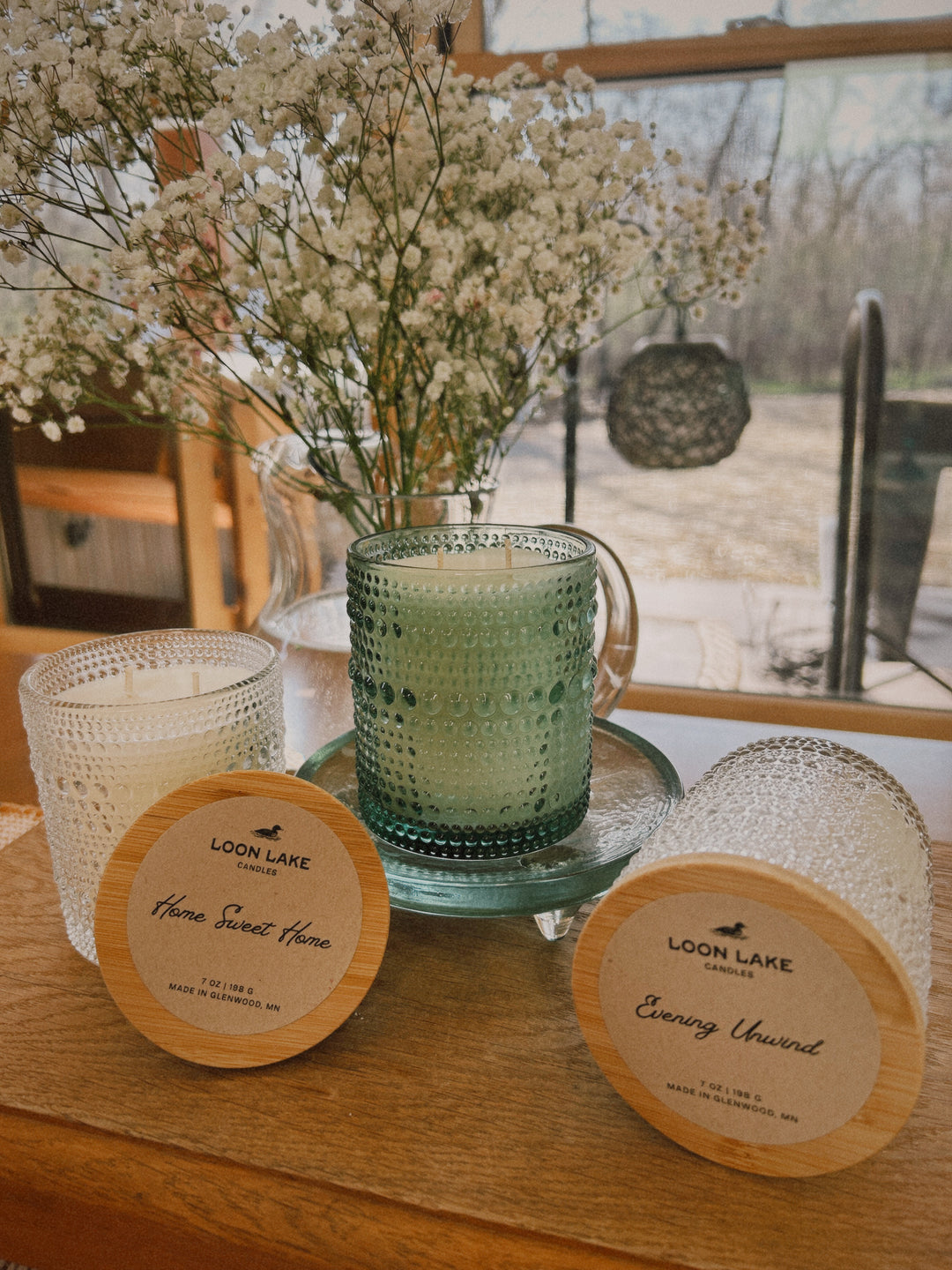 Honey, I'm Home ~ Trio Hobnail Candle Gift Set