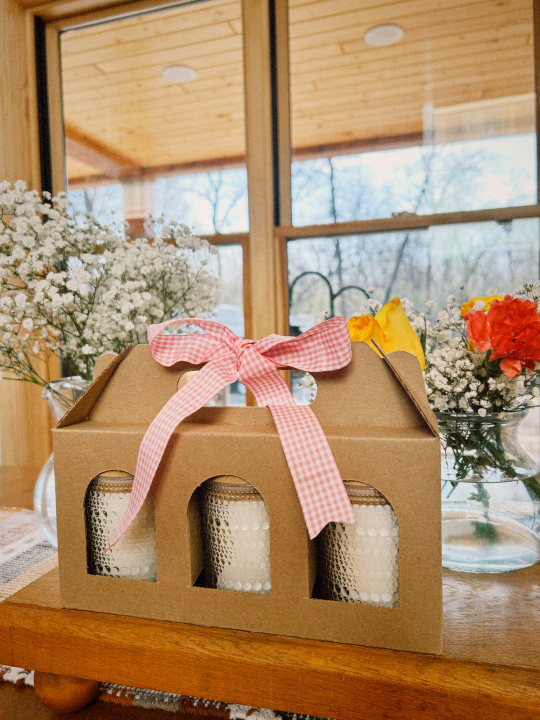 Spring in Bloom ~ Trio Hobnail Candle Gift Set