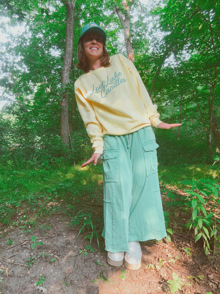 PRE-ORDER Loon Lake Campfire Butter Yellow Crewneck