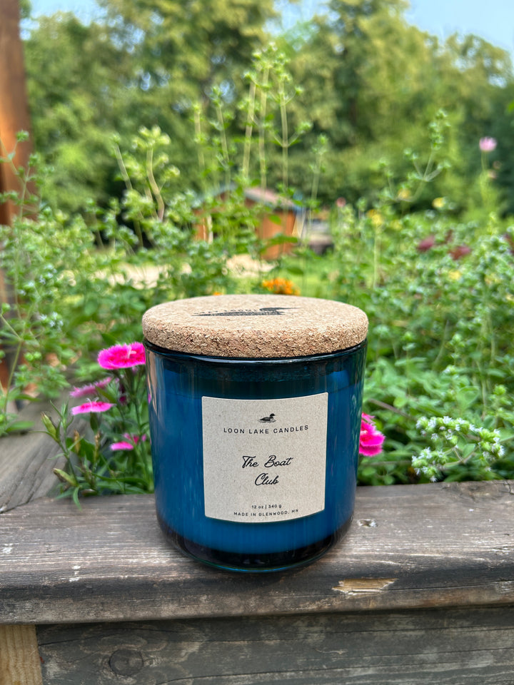Blue Three Wick Candle